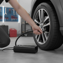 Mey İthalat®  Taşınabilir Akülü Hava Kompresörü – 150 PSI 120W Elektrikli Lastik Şişirme Pompası, Araç, Motosiklet Bisiklet ve Toplar İçin