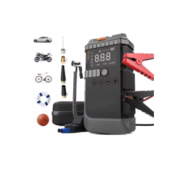 Mey İthalat® Taşınabilir Araç Çalıştırma Jump Starter Hava Pompası Dijital Basınç Göstergeli Güç Bankası