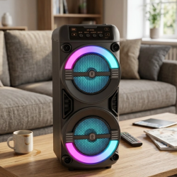 Mey İthalat® Taşınabilir Bluetooth Hoparlör RGB Işık Efektli Stereo Ses