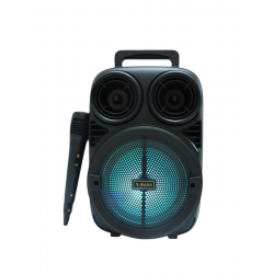 Mey İthalat® Taşınabilir Bluetooth Speaker Mikrofonlu Karaoke Hoparlör RGB Işıklı 6.5 İnç Güçlü Ses