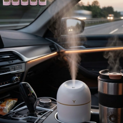 Mey İthalat® Taşınabilir Hava Nemlendirici 5 Esans Hediyeli LED Işıklı Aromaterapi Buhar Makinesi