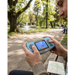 Mey İthalat® Taşınabilir Klasik Oyun Konsolu TV Bağlantılı Dahili Oyunlu Şarjlı Game Console