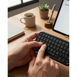 Mey İthalat® Taşınabilir Mini Bluetooth Klavye Şarjlı Kablosuz Klavye