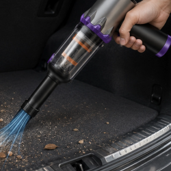 Mey İthalat® Taşınabilir Oto Süpürge 220W Turbo Güçlü Metal HEPA Filtreli Kablosuz Süpürge