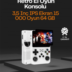 Mey İthalat® Taşınabilir Retro Oyun Konsolu – 15.000 Oyun, 64 GB Depolama, IPS Ekran