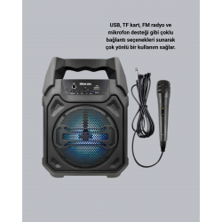 Mey İthalat® Taşınabilir Şarjlı Hoparlör – Bluetooth, TWS ve Uzun Pil Ömrü