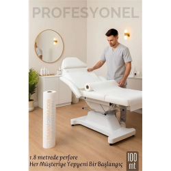 Mey İthalat® Tek Kullanımlık 60 cm x 100 m 1.80 mt Perforeli Sedye Örtüsü – Muayene ve Güzellik Salonları İçin 722303