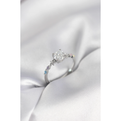 Mey İthalat® Tek Taş Model Zirkon Taşlı Gümüş Renk Kadın Yüzük