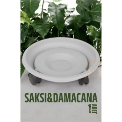Mey İthalat® Tekerlekli Saksı Altığı 37 CM BEYAZ 721051