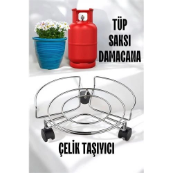 Mey İthalat® Tekerlekli Saksı Tüp Damacana Altlığı - Taşıyıcı Mutfak Tüpü Taşıyıcı 721571