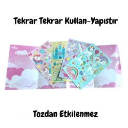Mey İthalat®  Tekrar Kullanılabilen Sticker Seti Unicorns