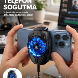 Mey İthalat® Telefon Soğutucu Fan Güçlü Motor Radyatör Cep Telefon Soğutma