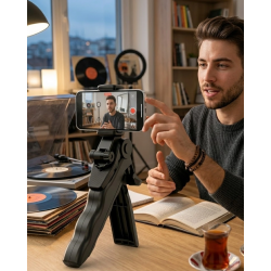 Mey İthalat® Telefon Tripodu Masaüstü Stand 360 Derece Dönebilen Telefon Tutucu