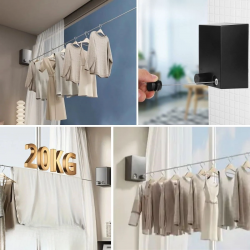 Mey İthalat®  Teleskopik Çamaşır Kurutma Askısı, Pratik Geri Çekilebilir Çamaşır İpi