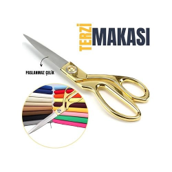 Mey İthalat®  Terzi Makası – Paslanmaz Çelik Bıçaklı, Altın Renkli Profesyonel Kumaş Kesme Makası 716945
