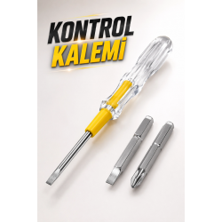 Mey İthalat® Test Cihazı Kontrol Kalemi Çift Başlıklı Şeffaf Elektrik Testi