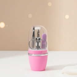 Mey İthalat® Tırnak Bakım Manikür Pedikür Seti 4 Parça Pembe Minimal ve Dayanıklı