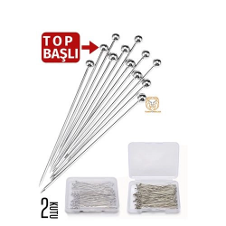 Mey İthalat® Top Başlı İğne 2 Kutu 100 Adet Başörtü İğnesi Toplu İğne 720782