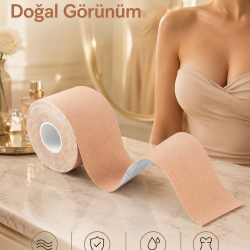 Mey İthalat® Toparlayıcı Göğüs Bandı Şekillendirici Ten Rengine Uygun Esnek Hassas Ciltlere Uygun