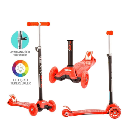 Mey İthalat® Torutoys Kırmızı Twist Işıklı Scooter Kırmızı