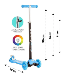 Mey İthalat® Torutoys Mavi Twist Işıklı Scooter