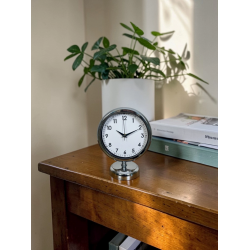 Mey İthalat®  Touch 25 X 20 Cm Metal Krom Masa Saati