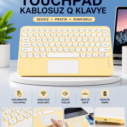 Mey İthalat® Touchpad Tüm Cihazlara Uyumlu Bluetooth Klavye Touchpad Slim Kablosuz Wifi Q Klavye