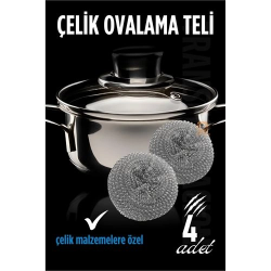 Mey İthalat® Transformacion Çelik Bulaşık Ovalama Teli 4 Adet 715602