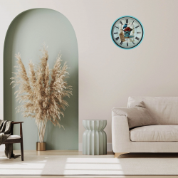 Mey İthalat® Turkuaz 36 Cm Strawberry Bird Figürlü Duvar Saati