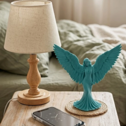 Mey İthalat® Turkuaz Melek Biblo 3D Dekoratif Angel Figür Küçük Boy Ev Aksesuarı