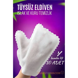 Mey İthalat® Tüysüz Temizlik Eldiveni Islak ve Kuru Temizlik Eldiveni Bambu Lifi 721474