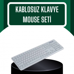 Mey İthalat® USB Alıcılı Kablosuz Klavye Mouse - Geniş Uyumluluk, Sessiz Tuşlar