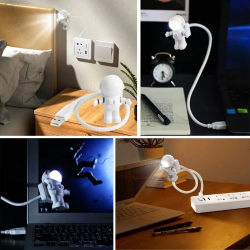 Mey İthalat®  USB Astronot Gece ası, Masa ası, Kitap Okuma ası Işığı
