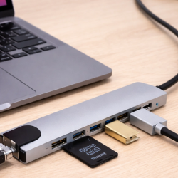 Mey İthalat® USB C Çoklu Port Adaptör HDMI USB Ethernet SD Kart Hub