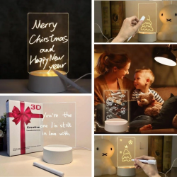 Mey İthalat®  USB Kablolu Işıklı Kendiliğinden Beyaz Kalemli-Silgili Kreatif 3D Görselleştirme LED ası