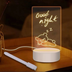 Mey İthalat®  USB Kablolu Işıklı Kendiliğinden Beyaz Kalemli-Silgili Kreatif 3D Görselleştirme LED ası