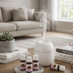 Mey İthalat® USB Mini Nemlendirici Aromaterapi Difüzörü LED Işıklı 5 Esanslı