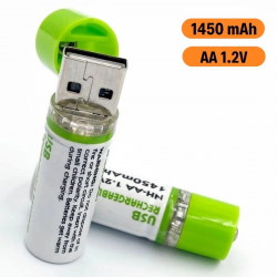 Mey İthalat®  USB Şarjlı 1450mAh AA 1.2V Lityum Kalem Pil – 2’li Set, Tekrar Şarj Edilebilir Uzun Ömürlü Dönüştürülebilir Batarya