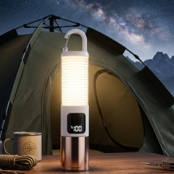 Mey İthalat® USB Şarjlı Kamp Feneri Çift Işık Kaynağı 500 Lümen Güç Ekranlı Taşınabilir LED Aydınlatma