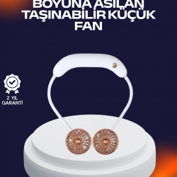 Mey İthalat® USB Şarjlı Katlanabilir Mini Boyun Fanı 1–3 Saat Kullanım
