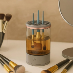 Mey İthalat®  USB Şarjlı Makyaj Fırçası Temizleyici Aparat Hızlı Kurutmalı, Çok Yönlü Fırça Temizleyici