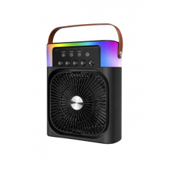 Mey İthalat® USB Şarjlı Masaüstü Sprey Fan Taşınabilir Serinletici RGB Işıklı Mini Klima