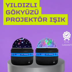 Mey İthalat® USB’li Yıldız Projektör Lamba – Döner Galaxy Işık Şovu, Çocuk ve Yetişkin Uyku Lambası