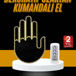 Mey İthalat® Uzaktan Kumandalı Araba Parmak Hareketi Işığı Parmak Işığı LED Araba Arka Pencere