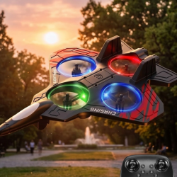 Mey İthalat® Uzaktan Kumandalı Drone Uçak LED Işıklı 360 Derece Akrobatik Hareket Özellikli