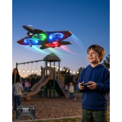 Mey İthalat® Uzaktan Kumandalı LED Işıklı Drone Uçak 360 Derece Dönüş Özellikli Oyuncak Drone