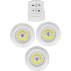 Mey İthalat® Uzaktan Kumandalı Yapışkanlı 3'lü Led Spot Lamba
