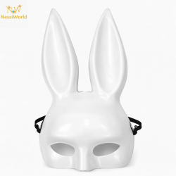 Mey İthalat® Uzun Kulaklı Beyaz Lüks Tavşan Maskesi