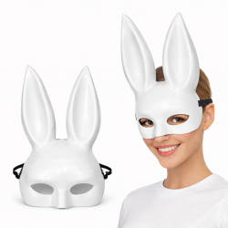 Mey İthalat® Uzun Kulaklı Beyaz Lüks Tavşan Maskesi