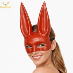 Mey İthalat® Uzun Kulaklı Kırmızı Lüks Tavşan Maskesi